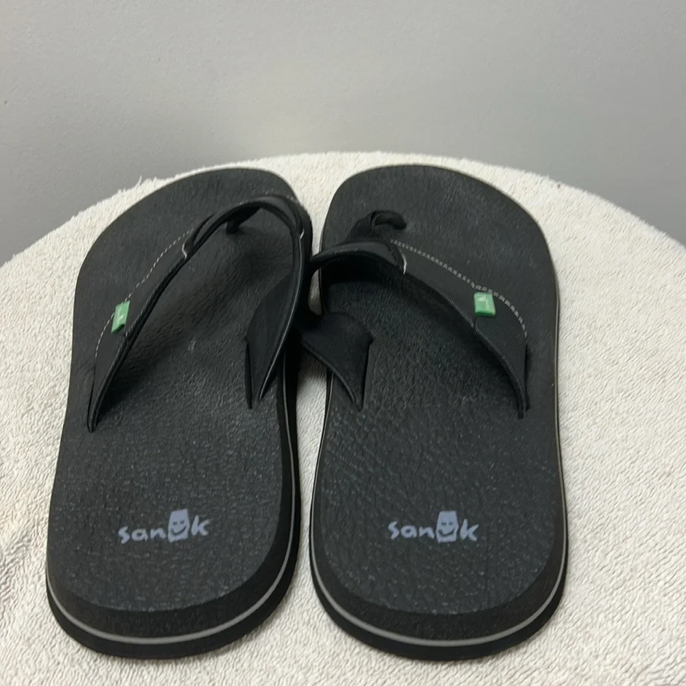 Sanuk Beer Cozy Flip Flop thong sandals coastal beach cruise men’s size 11 black